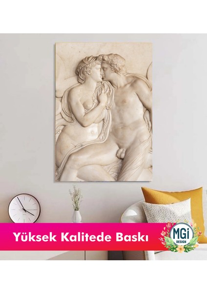 Antik Heykel Mermer Rölyef Çift Kanvas Tablo Yatak Odası Lüks Dekor fırsatları