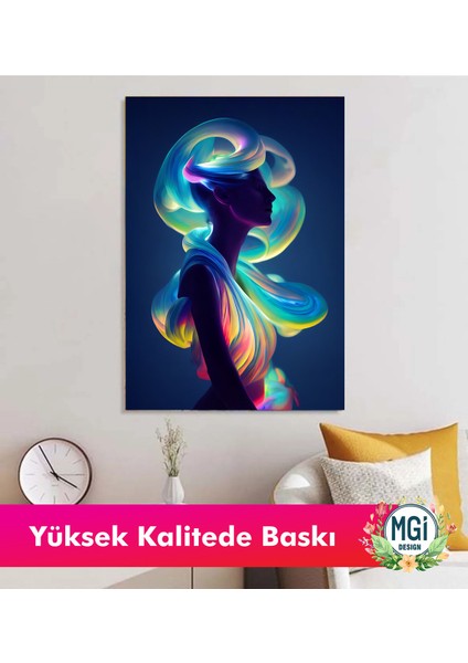 Modern Soyut Sanat Neon Işıklı Figür Kanvas Tablo Giriş Salon Duvar Dekoru modelleri
