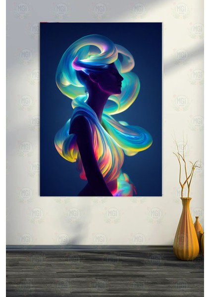 Modern Soyut Sanat Neon Işıklı Figür Kanvas Tablo Giriş Salon Duvar Dekoru fırsatları