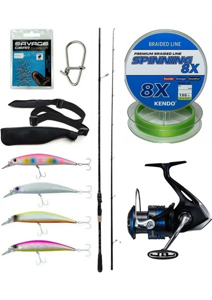 Spin Olta Seti Kendo Kenshi Pro 2.65M 10-35GR Olta Kamışı&shimano Makina Nexave 4000 Fı