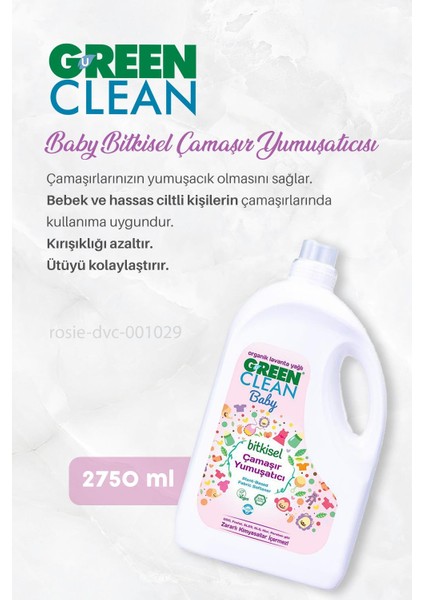 2 Adet Green Clean Baby Bitkisel Çamaşır Yumuşatıcı 2750 ml ve Rosıe fiyatları