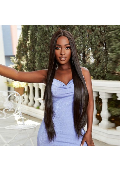 Kahverengi Ekstra Uzun Boy Tül Peruk