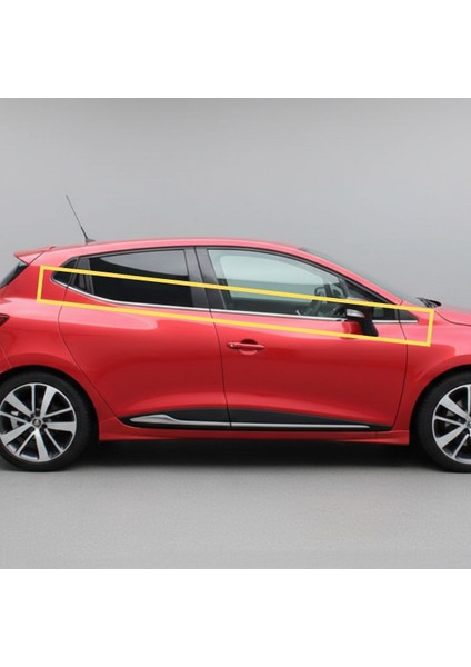 Clio 4 Hatchback Cam Alt Çıtası Krom Nikelaj (2012-2019) için Özel Ürün (8 Parça Paslanmaz Çelik) modelleri