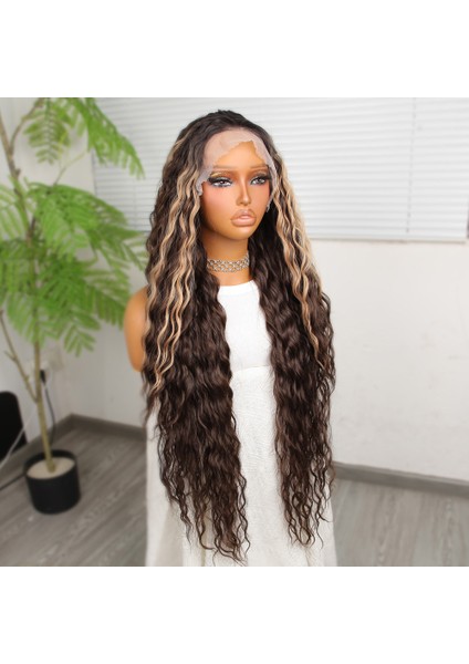 Kahverengi Balköpüğü Işıltılı Fiber Sentetik Tül Peruk modelleri