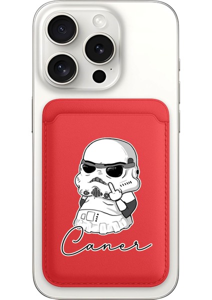 iPhone 11 12 13 14 15 16 17 Pro Max Air Kılıf Magsafe Kartlık Kişiye Özel Isim Yazılı Kırmızı - Wars