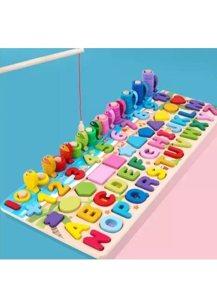 6'sı 1 Arada Eğitici Ahşap Oyun Tahtası