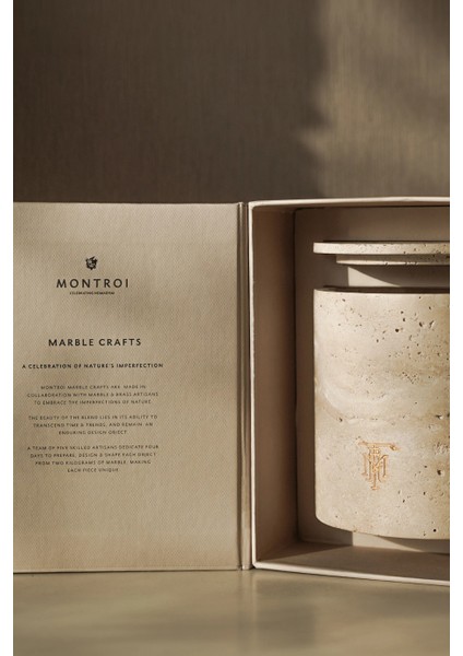 Travertine Candle Holder 280G Mum Uyumlu Traverten Mumluk