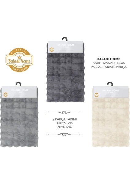 Kalın Peluş Paspas Tavşan Takım 2parça ( 1 Takım Satış ) Birinci Kalite modelleri