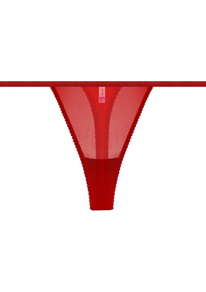 Transparan Kırmızı Kadın Fantezi String Tanga