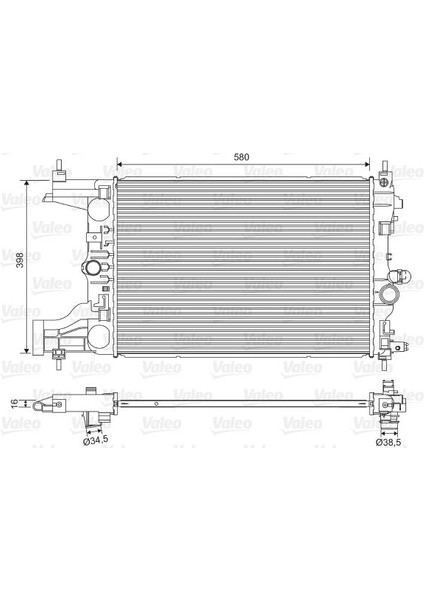 701594 Radyatör Otomatik Astra J-Zafıra Tourer C-Cruze 1.4-1.6 Al/pl/brz 580X398X16 39074662-1300299-13267650-13281773