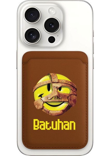 iPhone 11 12 13 14 15 16 17 Pro Max Air Kılıf Magsafe Kartlık Kişiye Özel Isim Yazılı Kahve - Katil Emoji