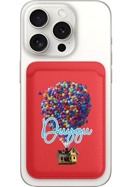iPhone 11 12 13 14 15 16 17 Pro Max Air Kılıf Magsafe Kartlık Kişiye Özel Isim Yazılı Kırmızı - Uçan Evim