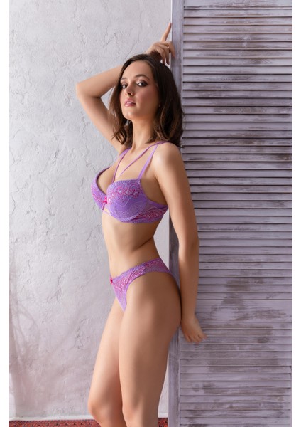 Hafif Destekli, Sütyen ve String Külot Takım Lila (BRF32092) modelleri
