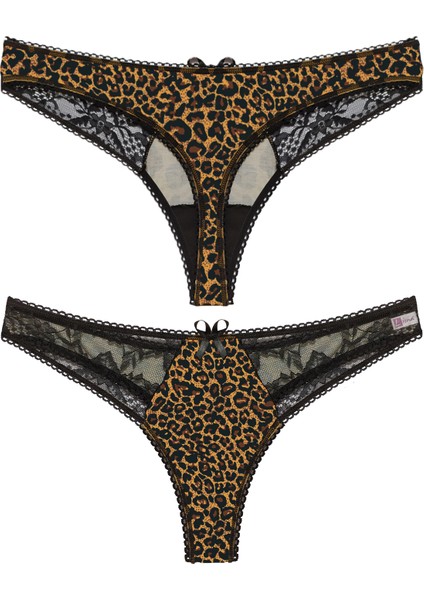 Büyük Beden Leopar Desenli Fantazi G String Bato Külot fiyatları