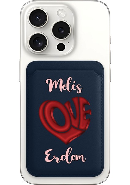 iPhone 11 12 13 14 15 16 17 Pro Max Air Kılıf Magsafe Kartlık Kişiye Özel Isim Yazılı Lacivert - Aşık Olmak