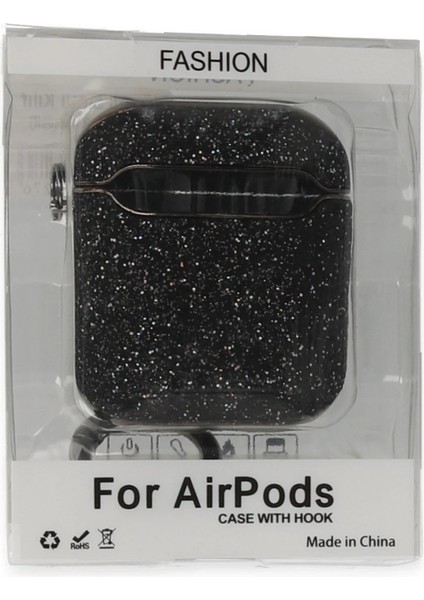 Airpods 2 (2.nesil) Spell Simli Kılıf - Siyah