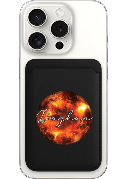 iPhone 11 12 13 14 15 16 17 Pro Max Air Kılıf Magsafe Kartlık Kişiye Özel Isim Yazılı Siyah - Küresel