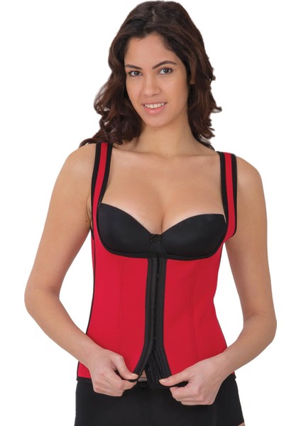 Kırmızı Mı 9173 Agraflı Göğsü Açık Atlet Korse