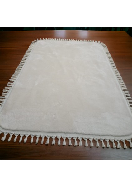 Carpet Kırem Ponpon Saçaklı Kare Post Pelüş Kaymaz Halı Yolluk fiyatları