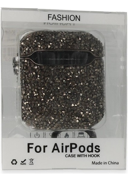 Airpods 2 (2.nesil) Mira Taşlı Kılıf - Siyah modelleri