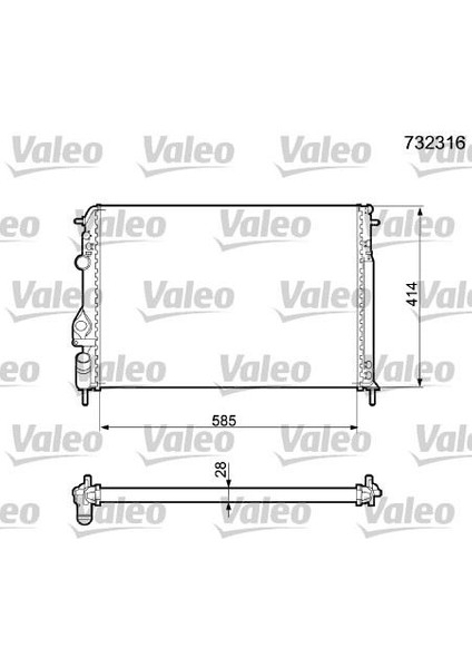732316 Radyatör Mgn I-Scenıc 1.4-1.6-1.8-2.0 16V Ac Mek 585X414.5X23 7700425842-7702258285-8200050512