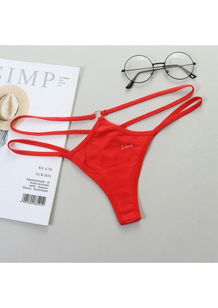 Lastikli Kırmızı Fantazi String Külot