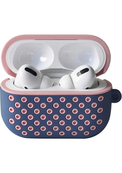 Airpods Pro 2 (2.nesil) Spor Delikli Kılıf - Mavi-Pembe