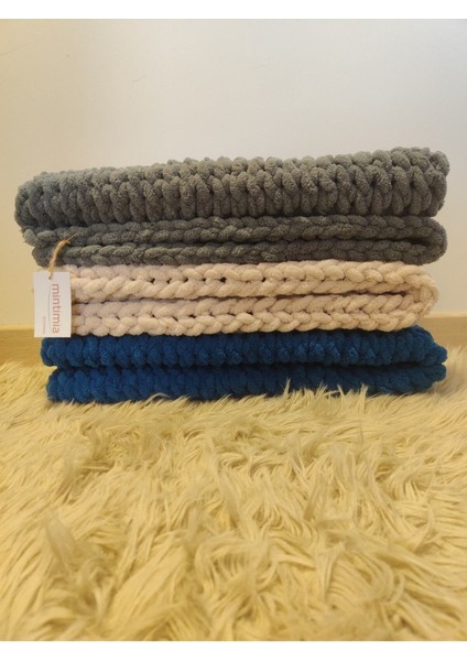 Bebek Battaniyesi Kışlık-Kalın Koyu Gri 100*100