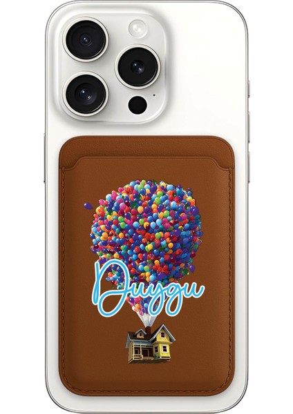 iPhone 11 12 13 14 15 16 17 Pro Max Air Kılıf Magsafe Kartlık Kişiye Özel Isim Yazılı Kahve - Uçan Evim