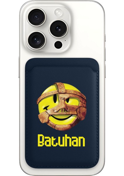 iPhone 11 12 13 14 15 16 17 Pro Max Air Kılıf Magsafe Kartlık Kişiye Özel Isim Yazılı Lacivert - Katil Emoji