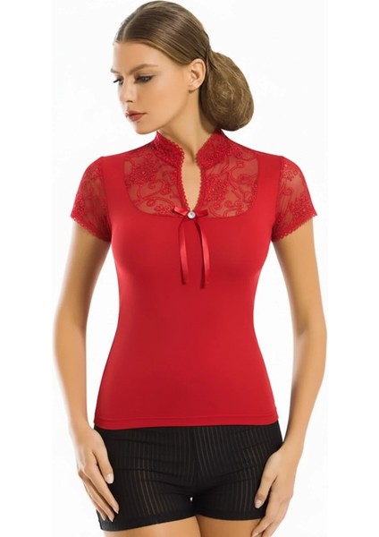 Berrak Dantelli Yarım Kollu Kadın Bluz Elestan fiyatları