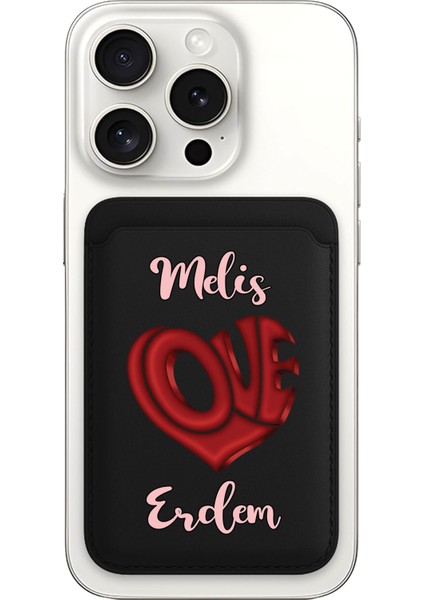 iPhone 11 12 13 14 15 16 17 Pro Max Air Kılıf Magsafe Kartlık Kişiye Özel Isim Yazılı Siyah - Aşık Olmak