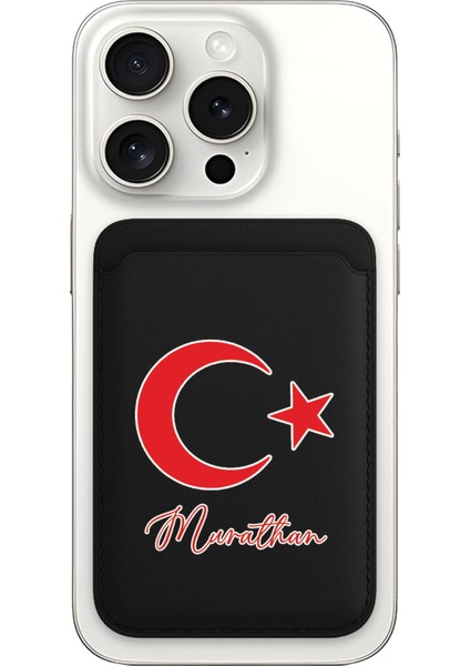 iPhone 11 12 13 14 15 16 17 Pro Max Air Kılıf Magsafe Kartlık Kişiye Özel Isim Yazılı Siyah - Türkiyem