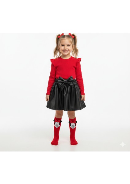 Deri Etek Badi, Diz Altı Çorap Takımı 3 yaş Kız Çocuk Takım