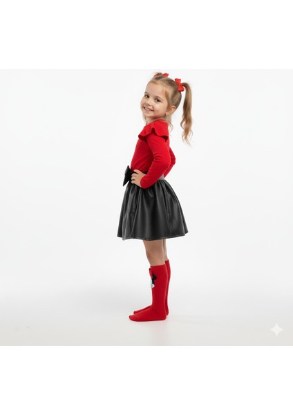 Deri Etek Badi, Diz Altı Çorap Takımı 9-12 ay Kız Çocuk Takım indirimleri