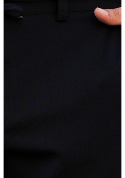 Slimfit Beli Lastikli - Ipli -Esnek Siyah Jogger Pantolon modelleri