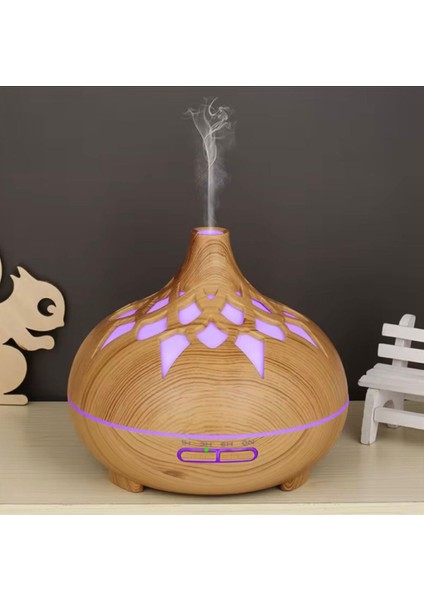 Aroma Difüzör Gece Işığı 7 LED Desenli Nemlendirici Kumandalı Buhar Makinesi 550 ml modelleri