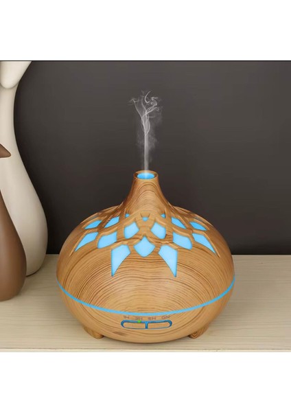 Aroma Difüzör Gece Işığı 7 LED Desenli Nemlendirici Kumandalı Buhar Makinesi 550 ml fırsatları