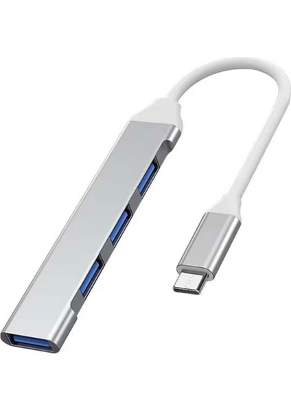 Type-C USB Çoklayıcı Hub | 1x USB 3.0 + 3x USB 2.0 | Yüksek Hızlı Dönüştürücü Adaptö