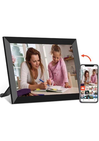 Dijital Fotoğraf Çerçevesi Wifi 10.1 Inç 32GB Dokunmatik Ekran, Uygulama Üzerinden Fotoğraf/v indirimleri