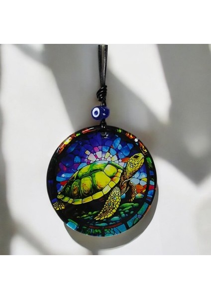 Kaplumbağa Desenli Mavi Renk 12 cm Duvar Süsü fiyatları