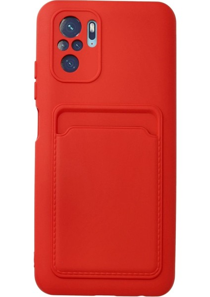 Xiaomi Redmi Note 10S Kılıf Kelvin Kartvizitli Silikon - Kırmızı
