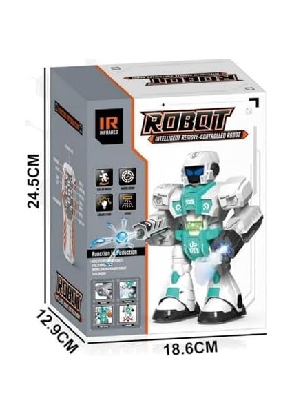 Buhar Atan Uzaktan Kumandalı Savaşçı Sesli Işıklı Müzikli Dans Eden 2 Adet Yapışkanlı Mermi Atan Akıllı (Mavi) fiyatları