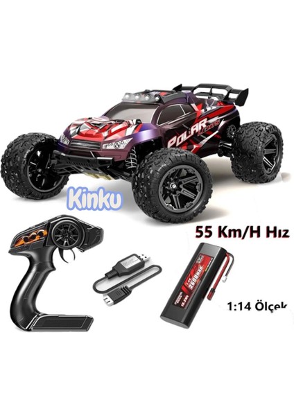 55 Km/h Hız Yapan Süspansiyonlu Profesyonel Kumandalı Arazi Aracı Rock Crawler Servo Motor 1:14 modelleri