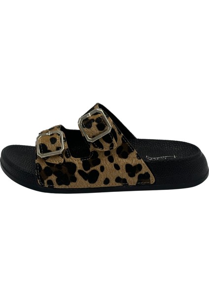 Kadın Ortopedik Taban Leopar Desen Rahat Günlük Kullanım ve Plaj Terliği modelleri