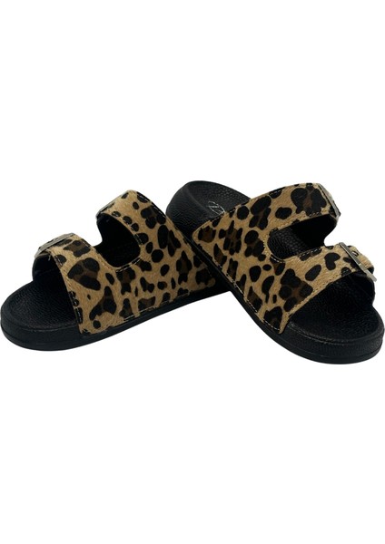 Kadın Ortopedik Taban Leopar Desen Rahat Günlük Kullanım ve Plaj Terliği indirimleri