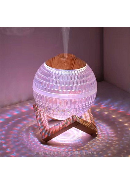 Renkli Kristal Küre Tasarımlı LED Işıklı Hava Nemlendirici – Sessiz Çalışma ve Ahşap Desenli Kapak modelleri