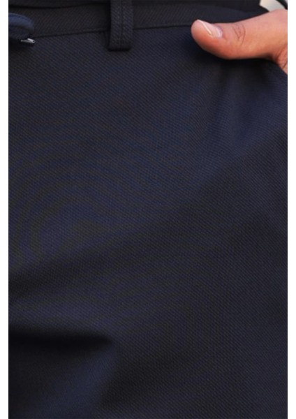 Slimfit Beli Lastikli - Ipli -Esnek Lacivert Jogger Pantolon fiyatları