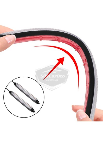 Selamlamalı Kayar Sinyalli Araba Gündüz Farı Esnek Gündüz Ledi Drl LED Lamba Güçlü Işık Açılış Animasyonlu 12V Su Geçirmez Sarı Beyaz 2 Adet 27.5 cm ONG125