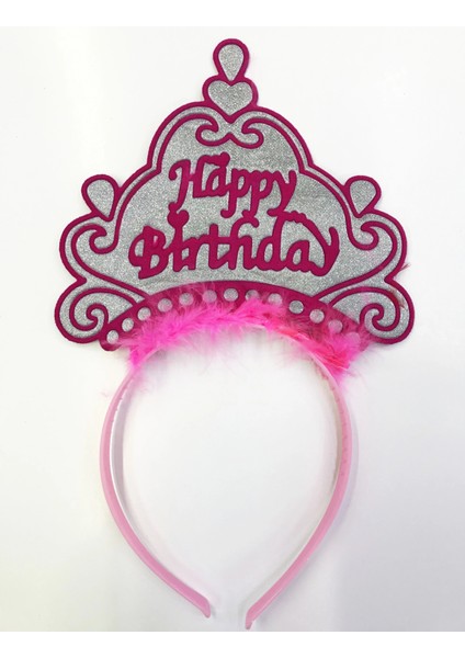 Happy Birthday Yazılı Neon Renk Taç 12 Adet indirimleri